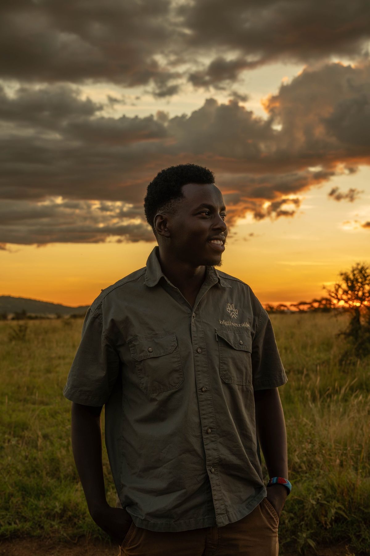 BigFiveTrails guide Tony smiling at sunset on the plains